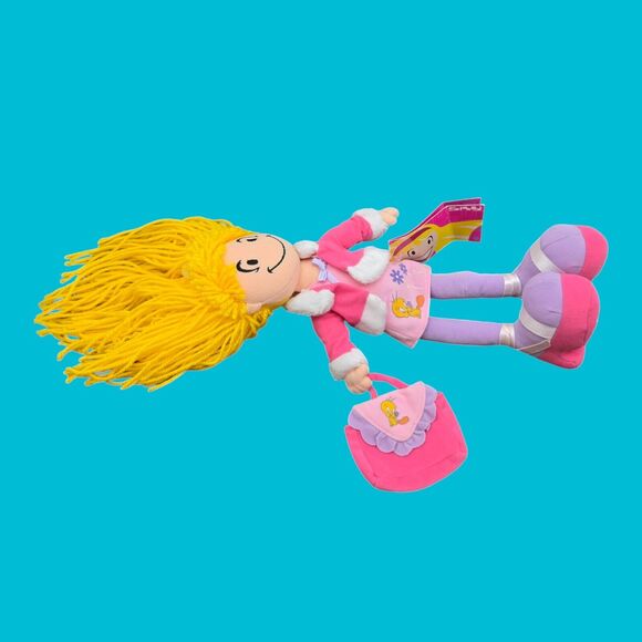 2000 Warner Bros Sky Yellow Hair 13" Plush Toy Doll Pink Tweety Bird Dress Purse - Picture 7 of 13